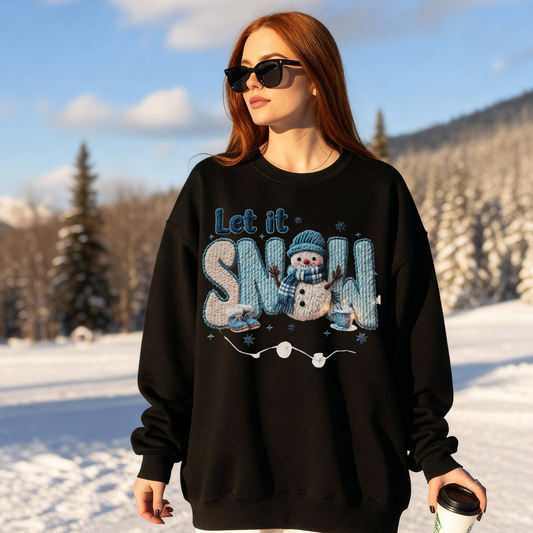 Let it snow blue snowman