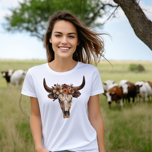 Floral bull skull