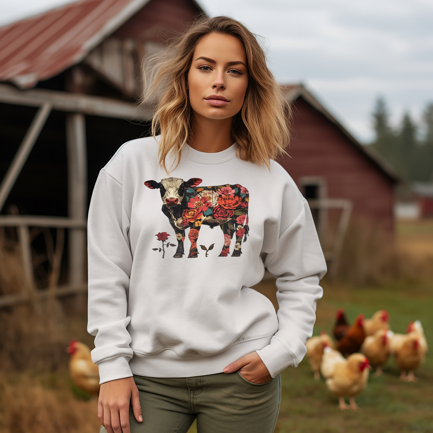 Floral cow