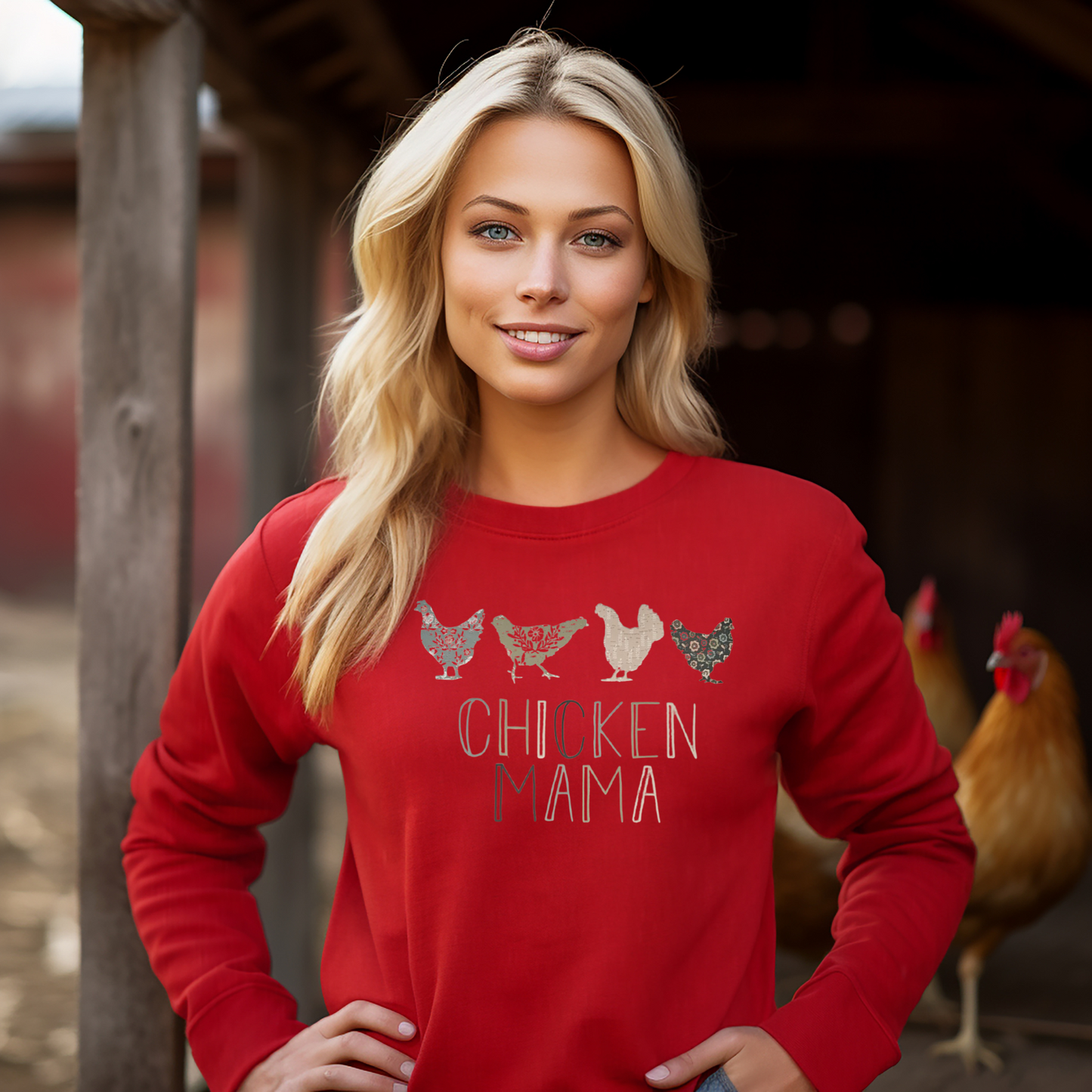 Chicken mama floral